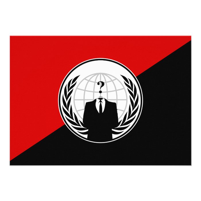 We Are Anonymous Anarchist Flag Custom Announcement