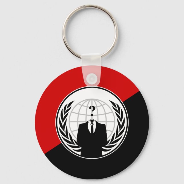 We Are Anonymous Anarchist Flag Keychain (Front)