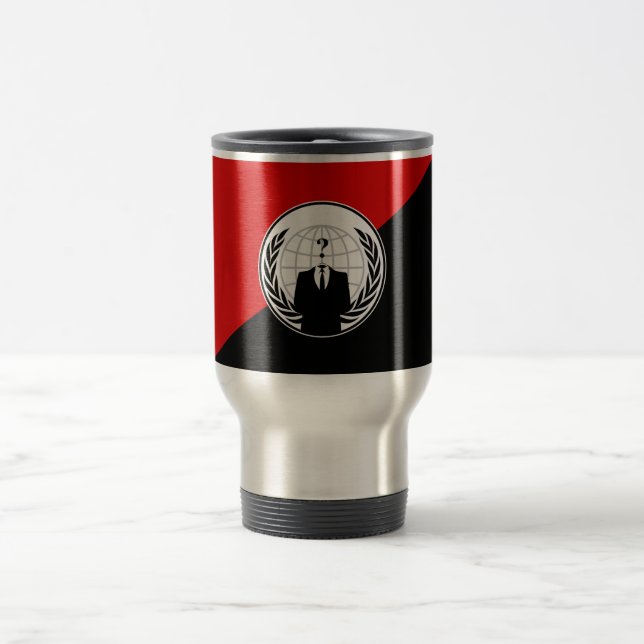 We Are Anonymous Anarchist Flag Travel Mug (Center)