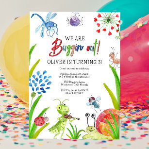 We Are Bugging Out   Birthday Party Invitation