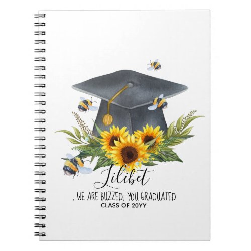 We Are BUZZED GRADUATION Gift Personalized BEES Notebook