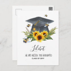 We Are BUZZED! GRADUATION Gift Personalized BEES Postcard