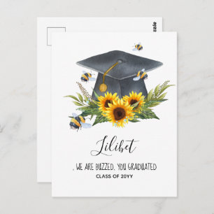 We Are BUZZED! GRADUATION Gift Personalized BEES Postcard