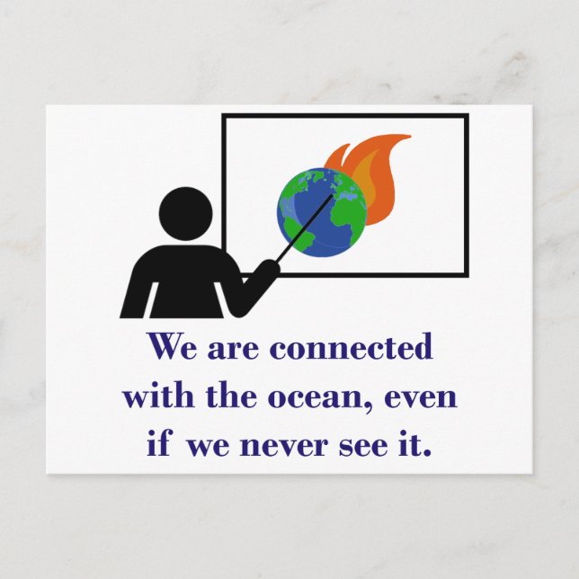 We Are Connected With The Ocean - Climate Change Q Postcard (Front)