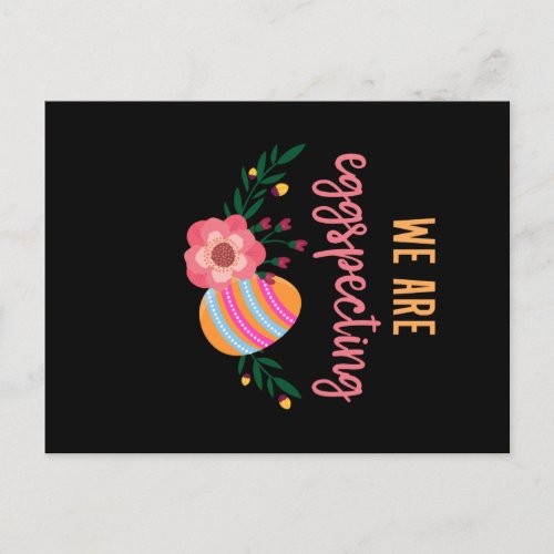 We are eggspecting pregnancy Announcement Postcard