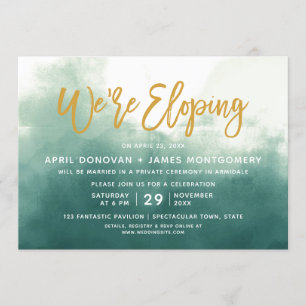 We are Eloping Brush Typography Wedding Invitation