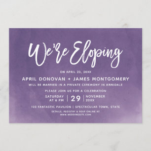 We are Eloping Brush Typography Wedding Invitation