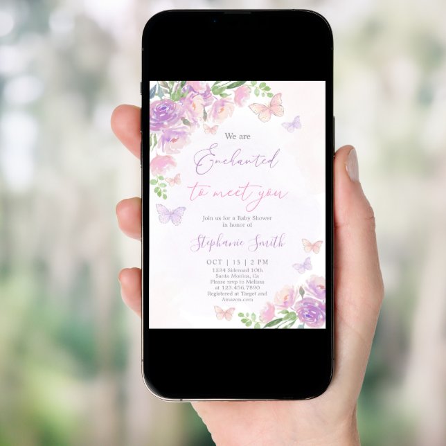 We are Enchanted To Meet You Baby Shower Girl Invitation (Front Digital)