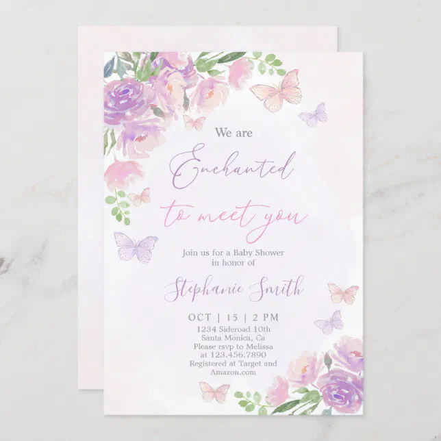 We are Enchanted To Meet You Baby Shower Girl Invitation | Zazzle