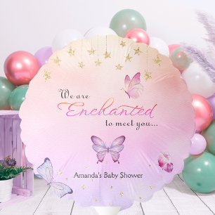 We Are Enchanted To Meet You Butterfly Baby Shower Balloon