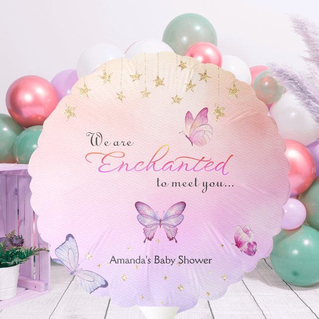 We Are Enchanted To Meet You Butterfly Baby Shower Balloon (Creator Uploaded)