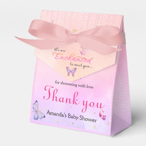 We Are Enchanted To Meet You Butterfly Baby Shower Favor Boxes