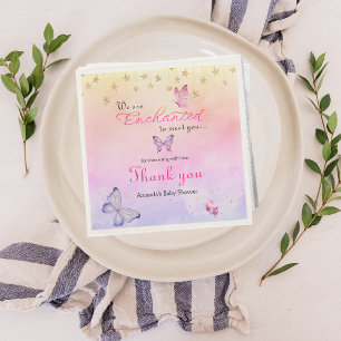 We Are Enchanted To Meet You Butterfly Baby Shower Napkins