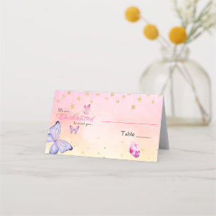 We Are Enchanted To Meet You Butterfly Baby Shower Place Card