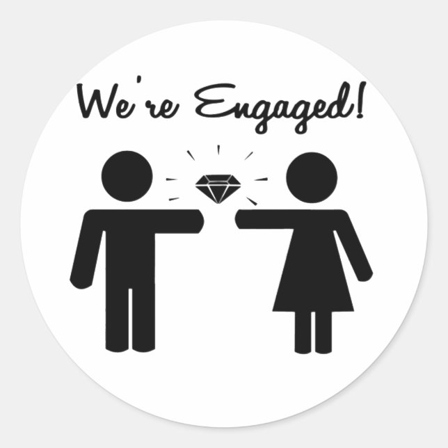We Are Engaged Classic Round Sticker (Front)