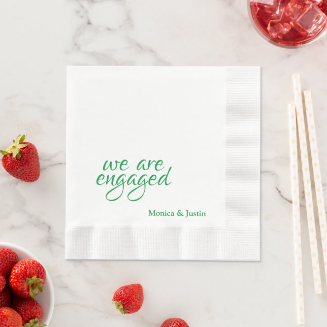 We Are Engaged Cocktail Napkins (Insitu)