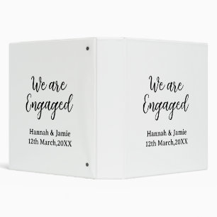We are Engaged couple name date calligraphystylish 3 Ring Binder