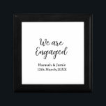 We are Engaged couple name date calligraphystylish Gift Box<br><div class="desc">Design</div>