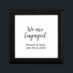 We are Engaged couple name date calligraphystylish Gift Box<br><div class="desc">Design</div>
