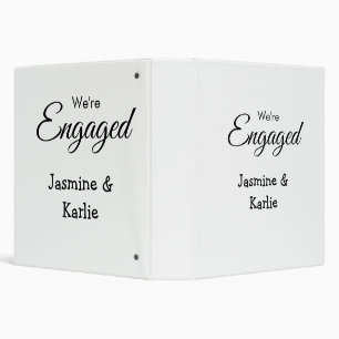 We are engaged couple name romantic stylish simple 3 ring binder