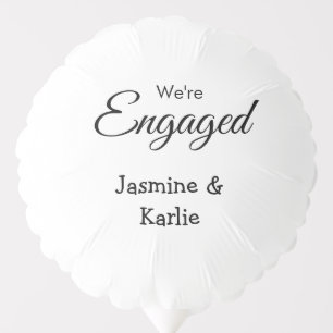 We are engaged couple name romantic stylish simple balloon