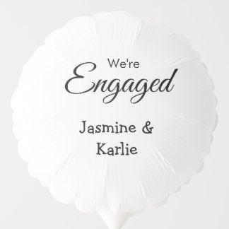 We are engaged couple name romantic stylish simple balloon