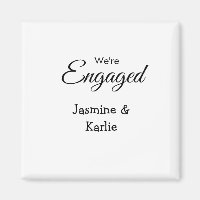 We are engaged couple name romantic stylish simple