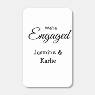 We are engaged couple name romantic stylish simple matchboxes