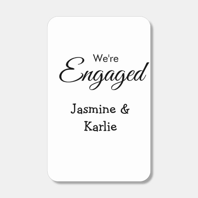 We are engaged couple name romantic stylish simple matchboxes (Front)
