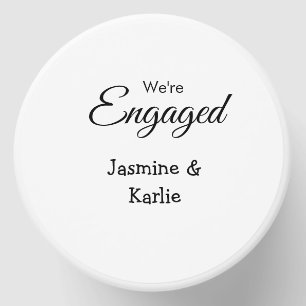 We are engaged couple name romantic stylish simple mini candle favors