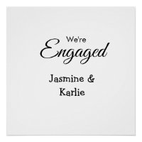 We are engaged couple name romantic stylish simple