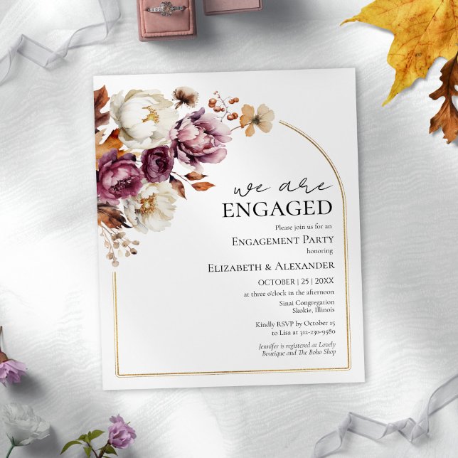 We are Engaged | Fall Engagement Party Invitation (Creator Uploaded)