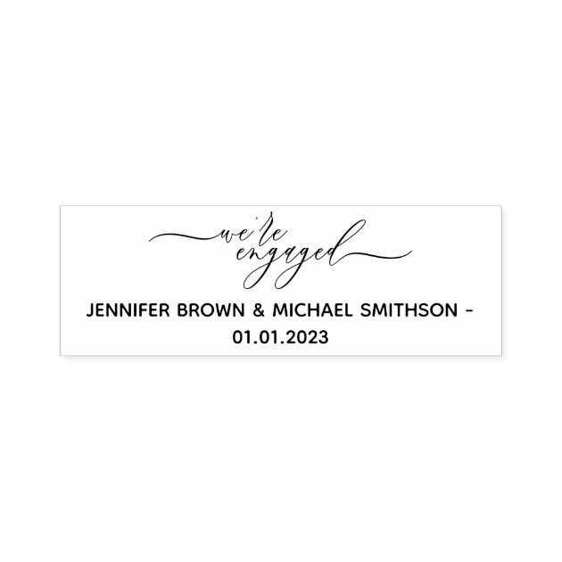 We are engaged name date self-inking stamp