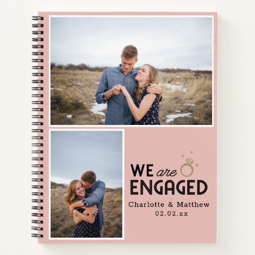 We Are Engaged Photo Collage Notebook