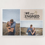We Are Engaged Photo Engagement Announcement Jigsaw Puzzle<br><div class="desc">Congratulations on your engagement! This keepsake jigsaw is the perfect way to feature your favourite photographs while you count down the days to your wedding. It's a great way to surprise your parents with the news too!</div>