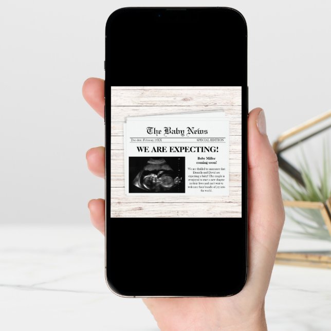 We Are Expecting Newspaper Photo Pregnancy Announcement (Front Digital)