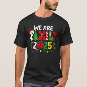 We are Family 2025 Christmas Santa Elf Pajamas Mat T-Shirt
