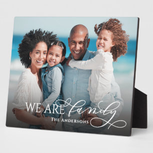 We Are Family Handwritten Script Family Name Plaque