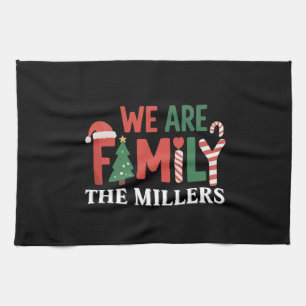 We Are Family Personalized Christmas Family Couple Kitchen Towel