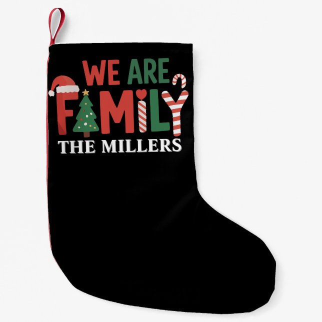 We Are Family Personalized Christmas Family Couple Small Christmas Stocking (Front)