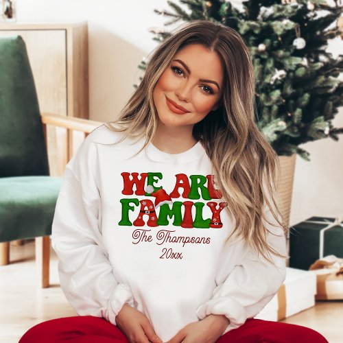 We Are Family Personalized Matching Christmas 2023 Sweatshirt