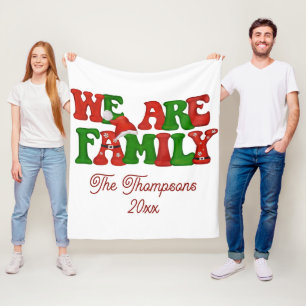 We Are Family Personalized Matching Christmas 2024 Fleece Blanket