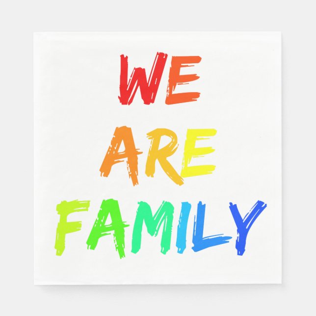 We Are Family Rainbow Adoption, Foster, Blended Napkins (Front)