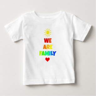 We Are Family Rainbow Sunshine Adoption Design Baby T-Shirt
