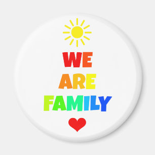 We Are Family Rainbow Sunshine Adoption Design Magnet