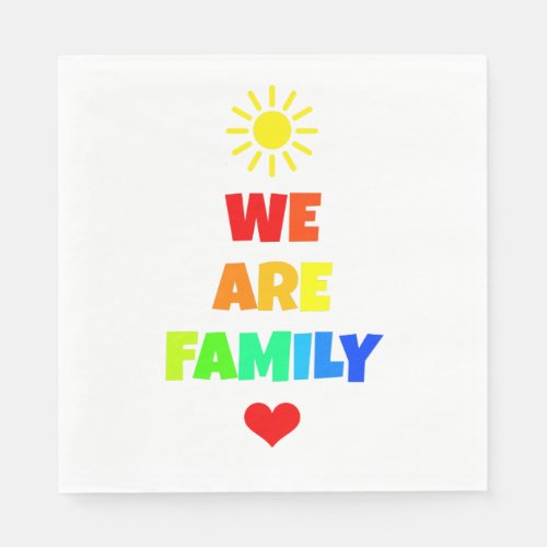 We Are Family Rainbow Sunshine Adoption Design Paper Napkins
