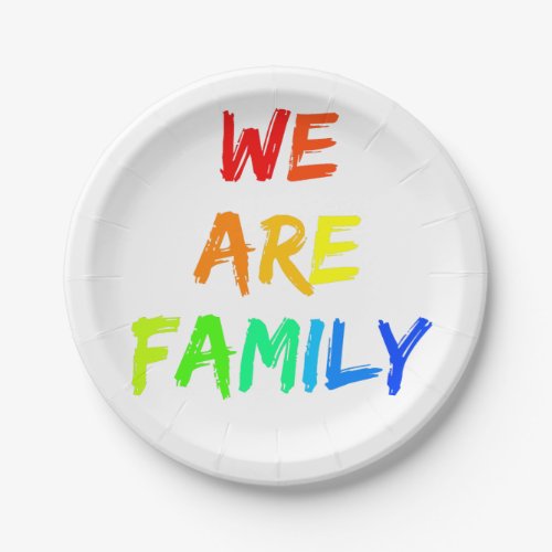 We Are Family Rainbow Sunshine Adoption Design Paper Plates