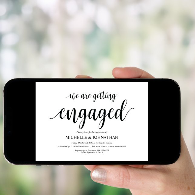 We are getting engaged, Engagement Party invites (Front Digital)