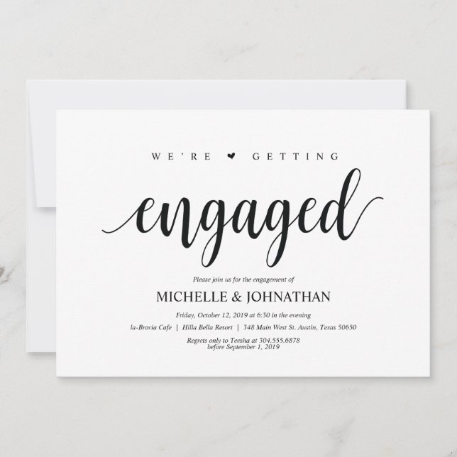 We are getting engaged, Engagement Party invites (Front)