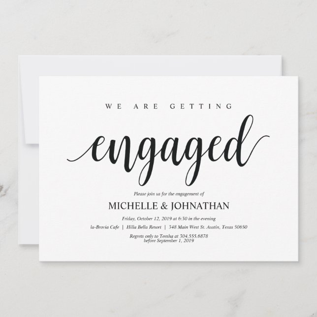 We are getting engaged, Engagement Party invites (Front)
